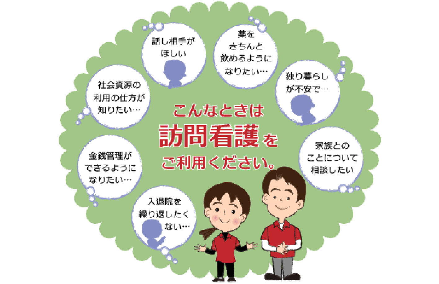 こんなときは訪問介護をご利用ください